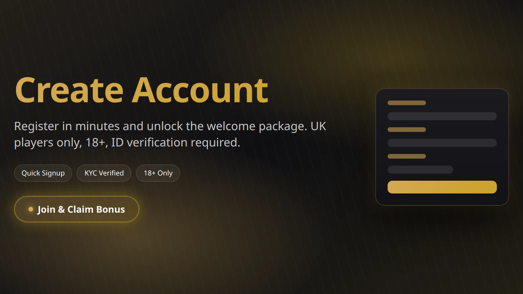 Kachingo Casino sign up and account registration
